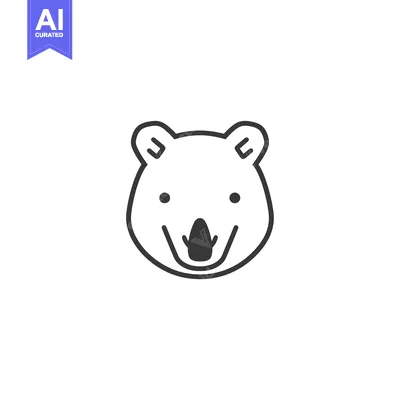 Aset premium populer: Line Drawing of a Bear's Face