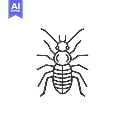 Line Drawing of a Beetle with Six Legs