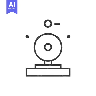 Line Drawing of a Bell on a Base with a Dot Above
