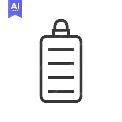 Aset desain premium: Line Drawing of a Bottle with a Cap