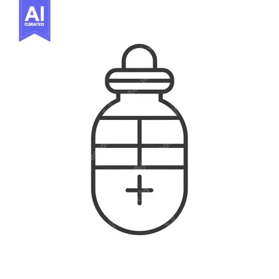 Popular premium asset: Line Drawing of a Bottle with a Plus Sign