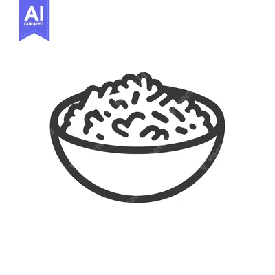 Aset premium populer: Line Drawing of a Bowl of Rice
