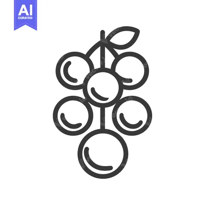 Line drawing of a bunch of grapes with a leaf