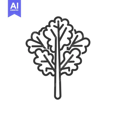 Aset desain premium: Line drawing of a bunch of kale leaves