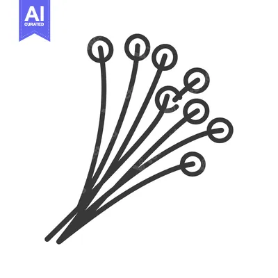 Aset premium populer: Line Drawing of a Bunch of Round-Topped Flowers