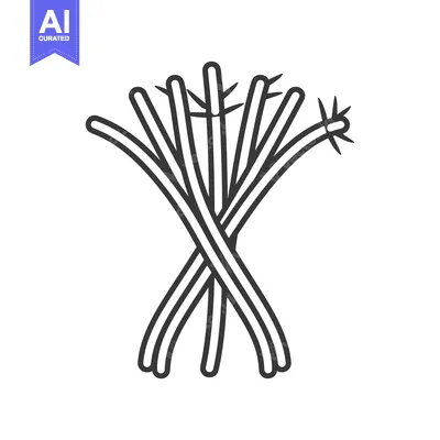 Aset premium populer: Line Drawing of a Bunch of Spiky Branches