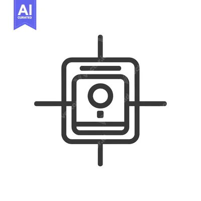 Line Drawing of a Camera with a Crosshair Target
