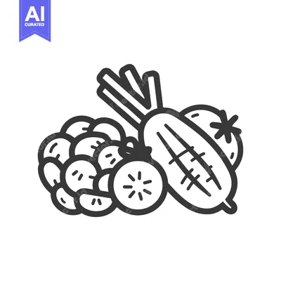 Popular premium asset: Line Drawing of a Carrot, Tomato, and Potatoes