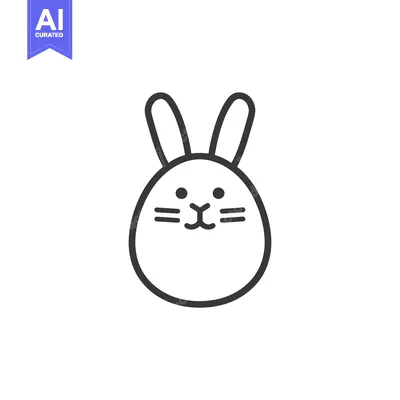 Aset premium populer: Line drawing of a cartoon bunny rabbit face
