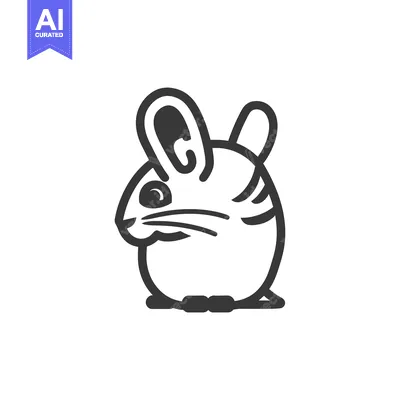 Popular premium asset: Line drawing of a cartoon chinchilla