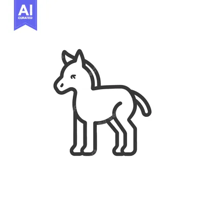 Popular premium asset: Line drawing of a cartoon horse