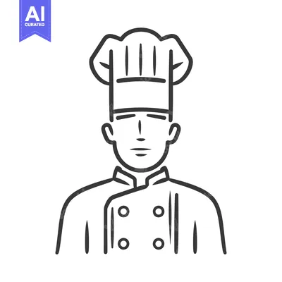 Popular premium asset: Line Drawing of a Chef in a Hat and Uniform
