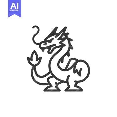 Popular premium asset: Line Drawing of a Chinese Dragon