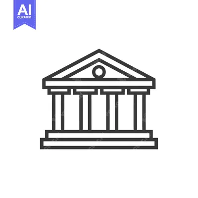 Popular premium asset: Line drawing of a classical building with columns