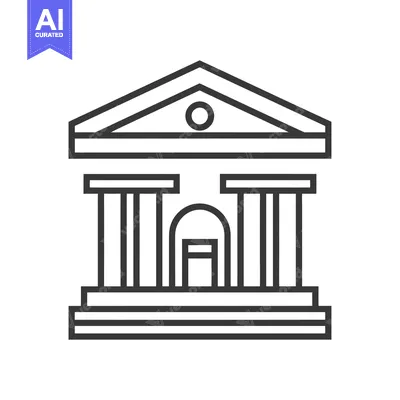 Popular premium asset: Line Drawing of a Classical Building with Pillars and a Rounded Entran