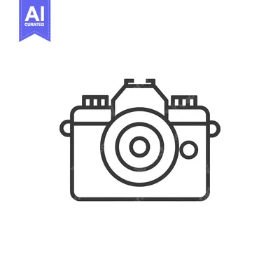 Aset desain premium: Line Drawing of a Classic Camera