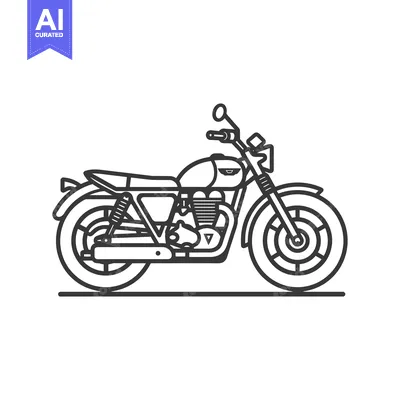 Popular premium asset: Line Drawing of a Classic Motorcycle