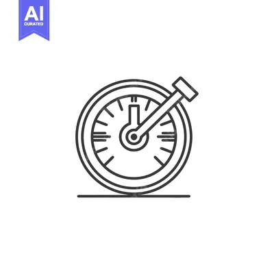 Aset premium populer: Line drawing of a clock with a hand pointing to the right