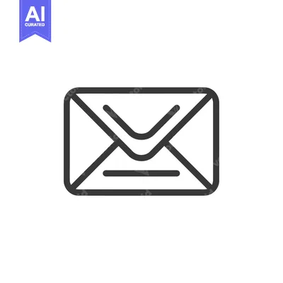 Aset premium populer: Line drawing of a closed envelope with a horizontal line