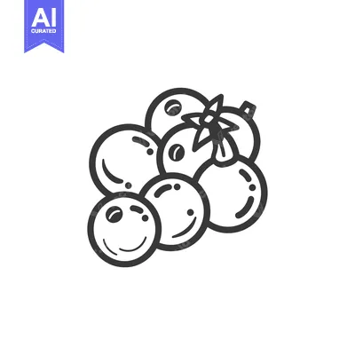 Aset premium populer: Line Drawing of a Cluster of Blueberries