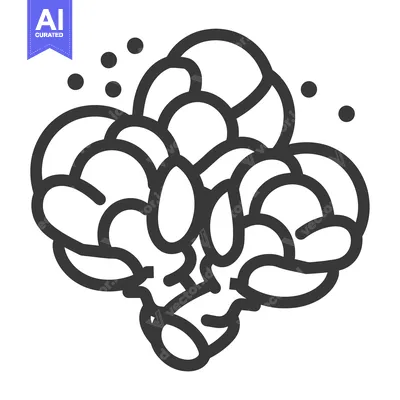 Aset desain premium: Line drawing of a cluster of overlapping rounded shapes
