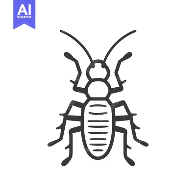 Line Drawing of a Cockroach with Antennae and Legs