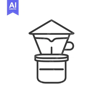 Line Drawing of a Coffee Dripper and Carafe