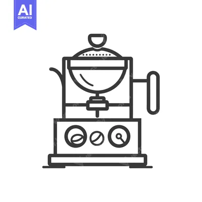 Line Drawing of a Coffee Grinder