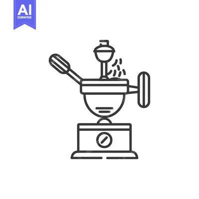 Line Drawing of a Coffee Grinder
