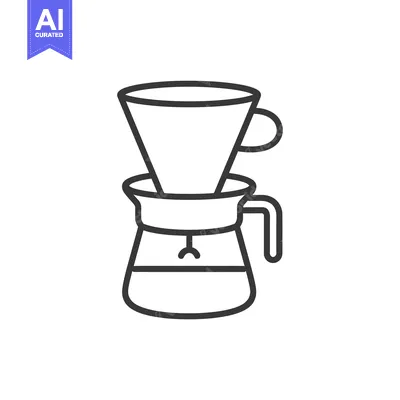 Popular premium asset: Line Drawing of a Coffee Maker with a Filter