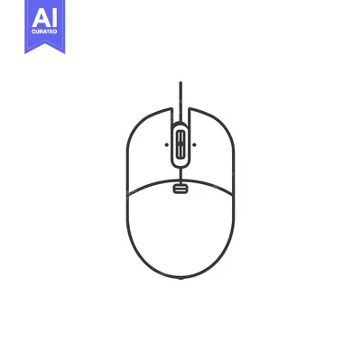 Aset premium populer: Line Drawing of a Computer Mouse