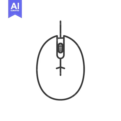 Aset premium populer: Line Drawing of a Computer Mouse