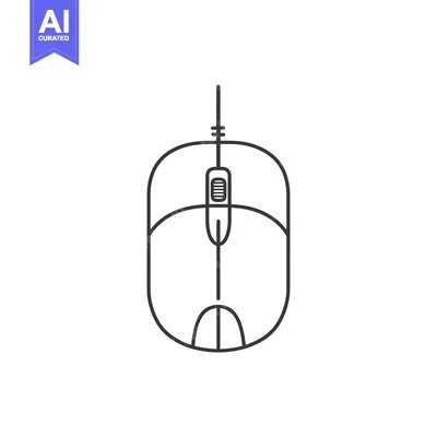 Line drawing of a computer mouse