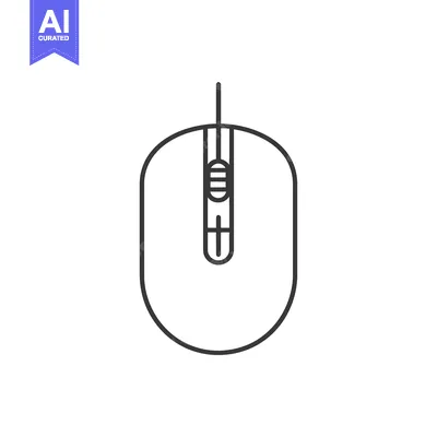 Aset premium populer: Line Drawing of a Computer Mouse