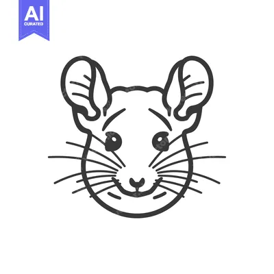 Aset premium populer: Line Drawing of a Cute Chinchilla's Face