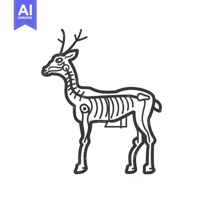 Popular premium asset: Line drawing of a deer's skeletal structure
