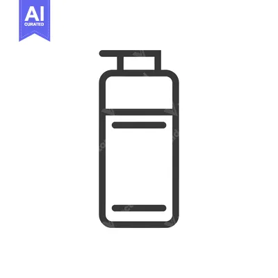 Aset desain premium: Line Drawing of a Dispenser Bottle with a Pump