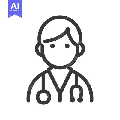 Line drawing of a doctor wearing a stethoscope