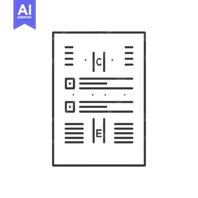 Aset premium populer: Line drawing of a document with text and lines