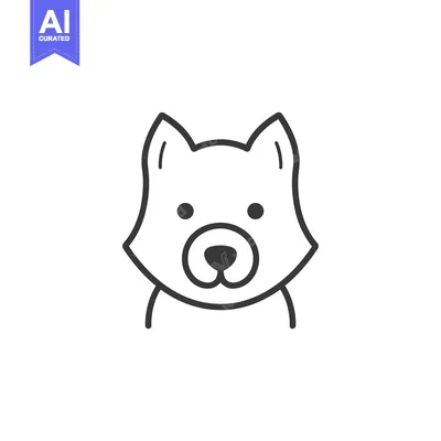 Aset premium populer: Line drawing of a dog's head
