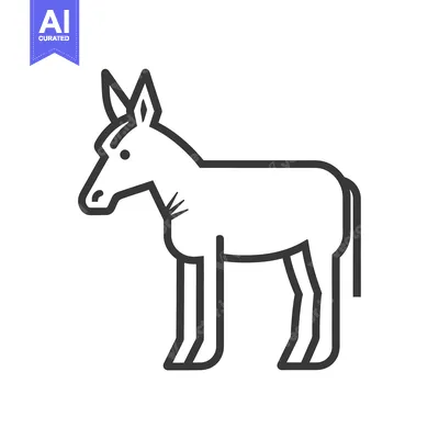 Aset premium populer: Line Drawing of a Donkey