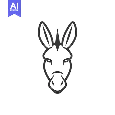 Line Drawing of a Donkey's Head