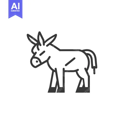 Popular premium asset: Line drawing of a donkey standing on all fours