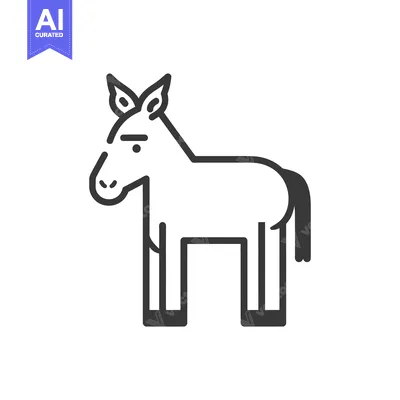 Popular premium asset: Line Drawing of a Donkey with Large Ears
