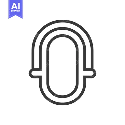 Premium design asset: Line Drawing of a Double-Layered U-Shape