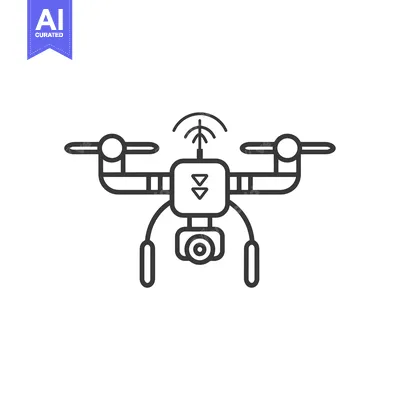Popular premium asset: Line Drawing of a Drone with a Camera
