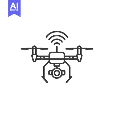 Aset premium populer: Line Drawing of a Drone with a Camera