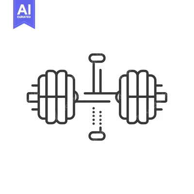 Popular premium asset: Line Drawing of a Dumbbell with a Barbell
