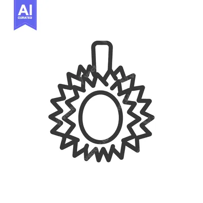 Line Drawing of a Durian Fruit