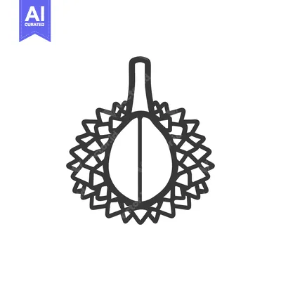 Line Drawing of a Durian Fruit